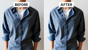 AI clothes remover technology demonstration showing before and after results