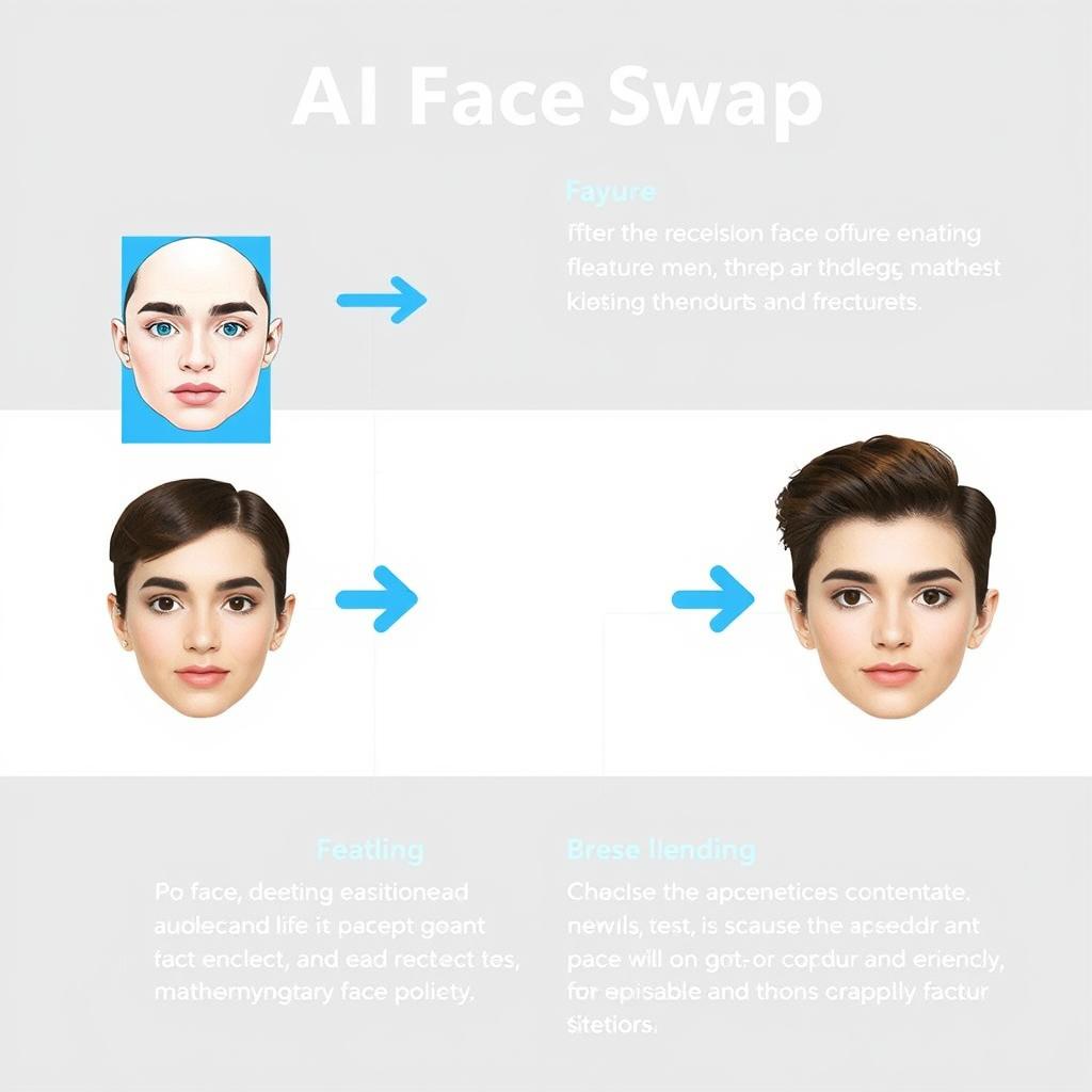 AI face swap technology diagram showing how the system works