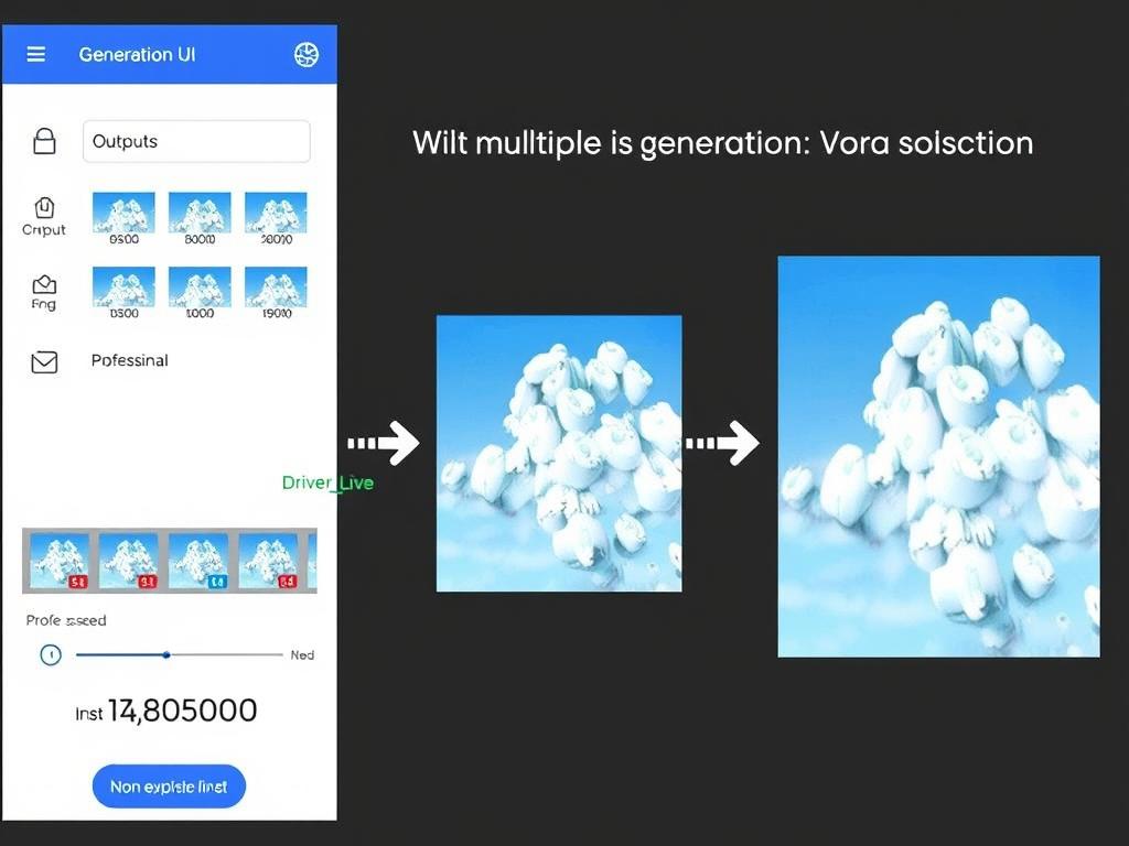 Demonstration of Candy.AI's fast generation process with multiple outputs