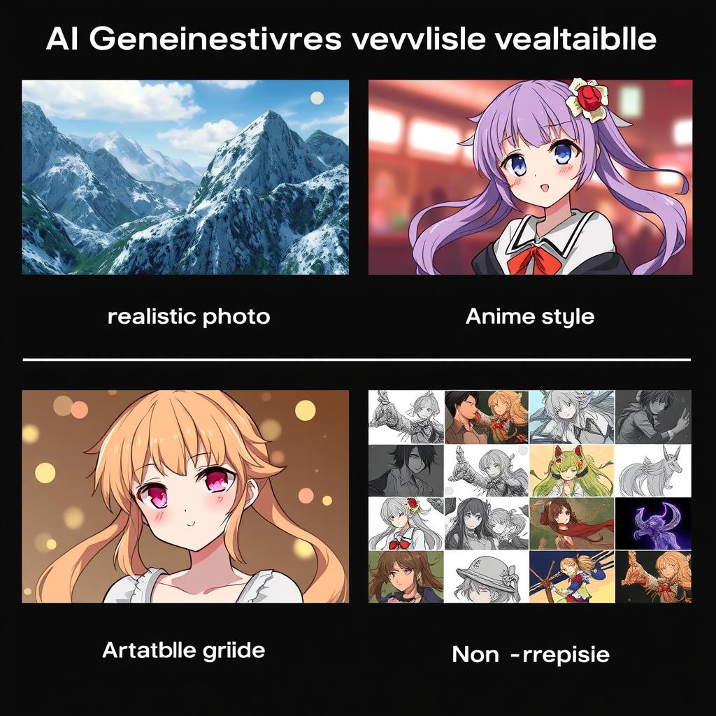 Different content types available on AI porn generators