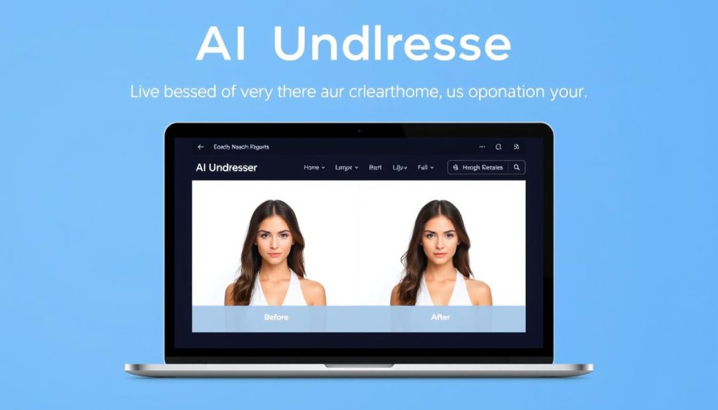 Final promotional image showing AI Undresser interface with stunning results