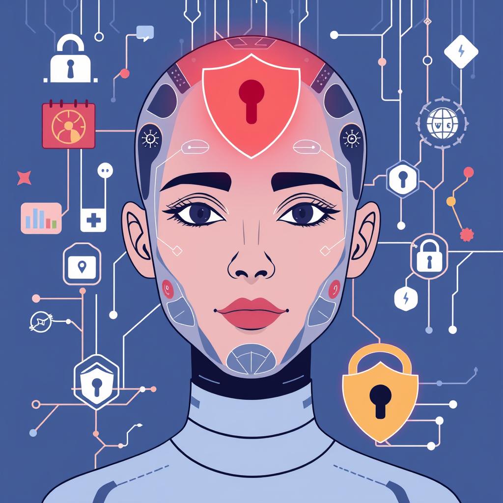 Privacy-focused AI face swap with security icons