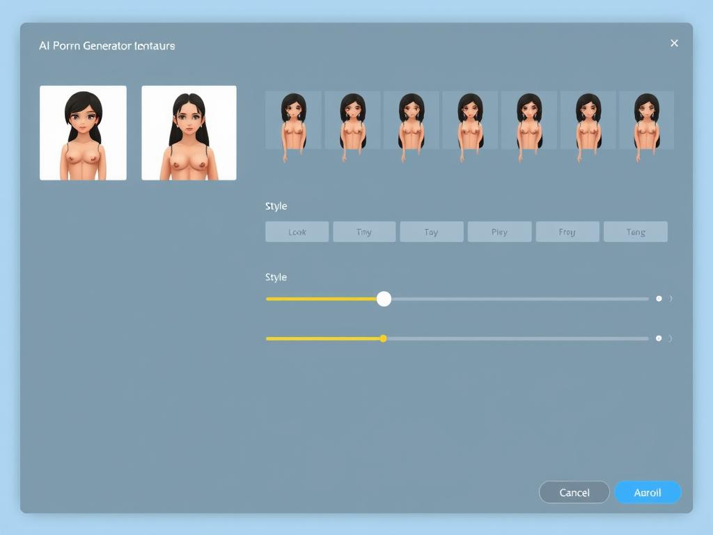 Screenshot of OurDreamAI interface showing character customization options