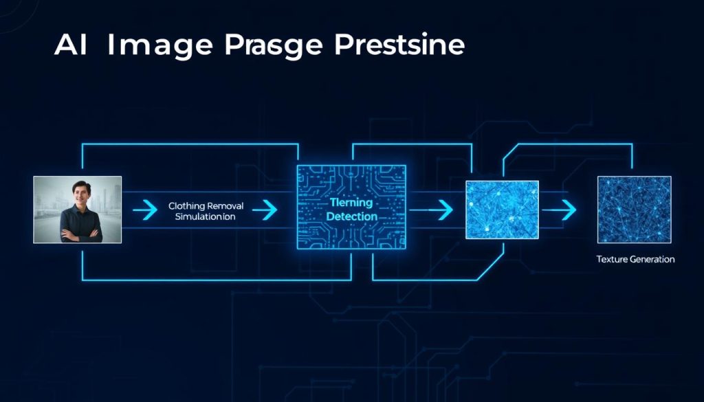 Technical diagram showing how 2025 top 10 nudify AI tools process images