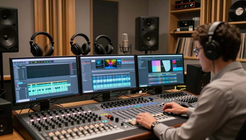 Sound design and audio integration for video export